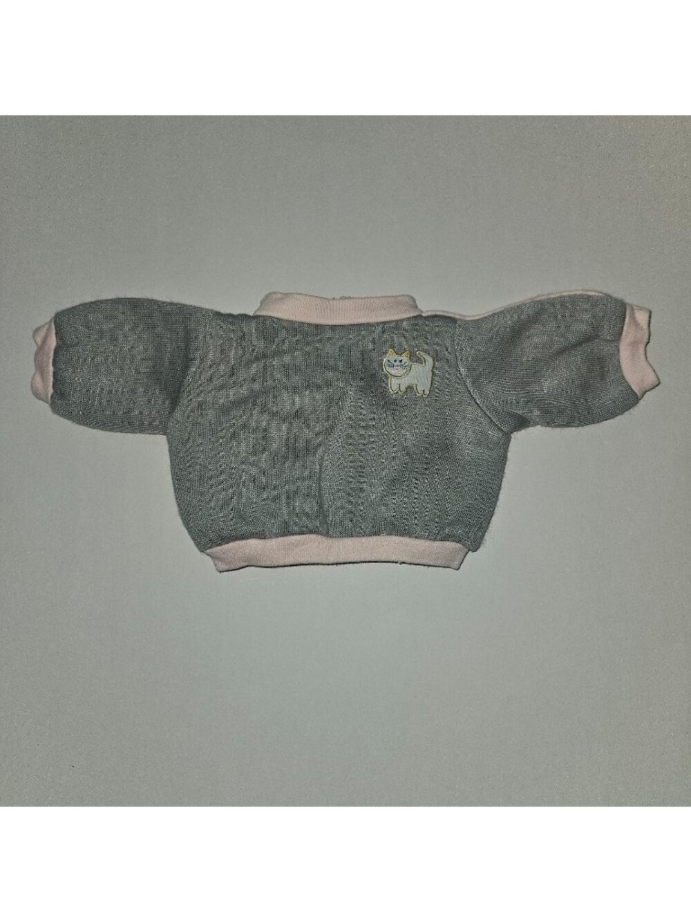 VTG Coleco Cabbage Patch Kids CPK White Kitty Cat Gray Sweatshirt Pink Trim